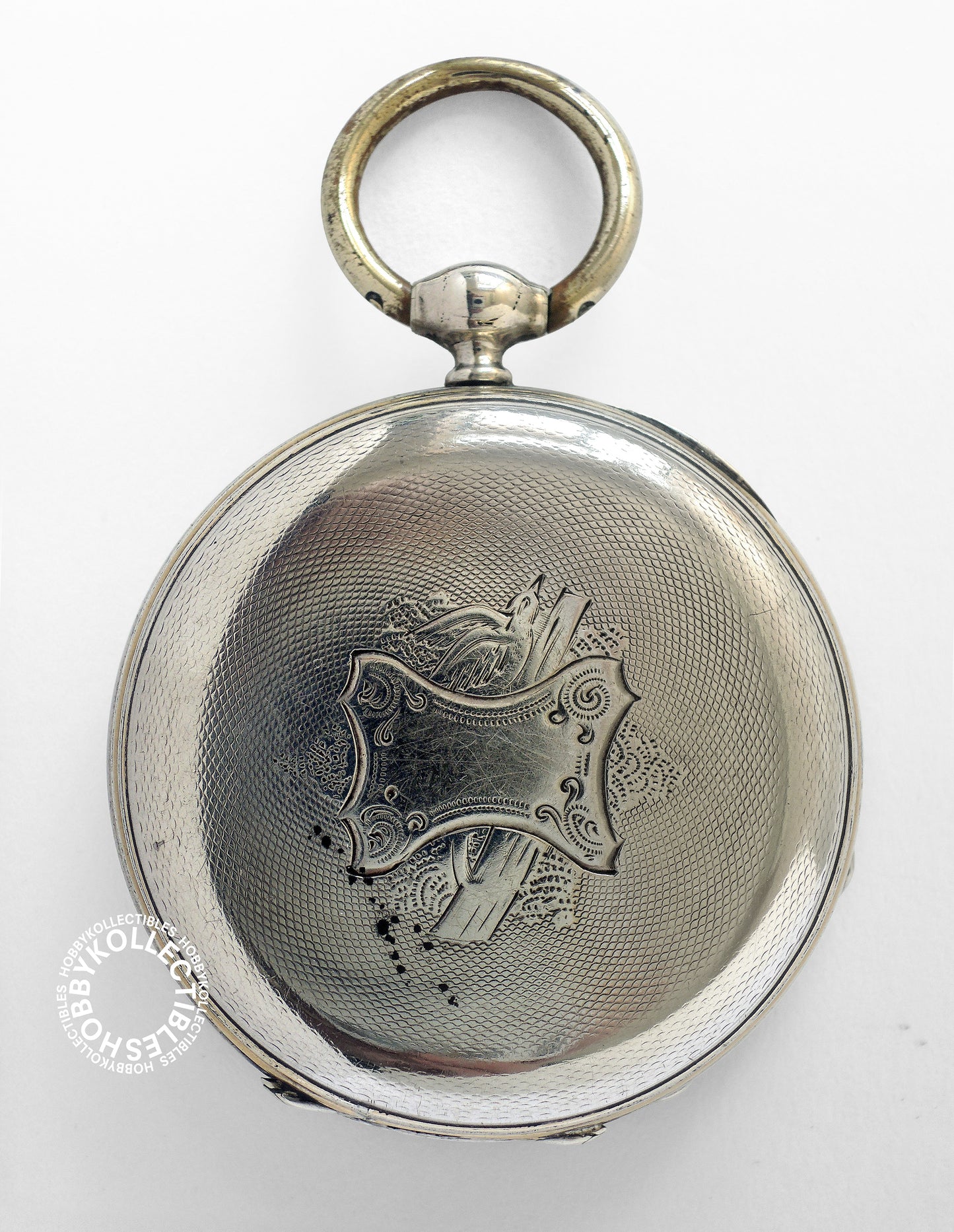 French Silver 2 Tone Open Face Cylinder Pocket Watch