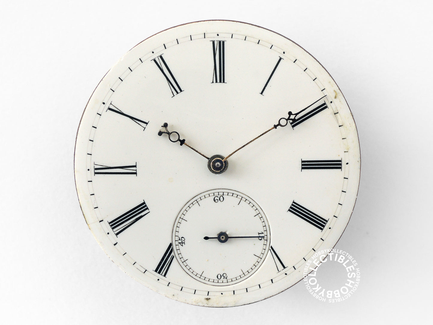 French Silver 2 Tone Open Face Cylinder Pocket Watch