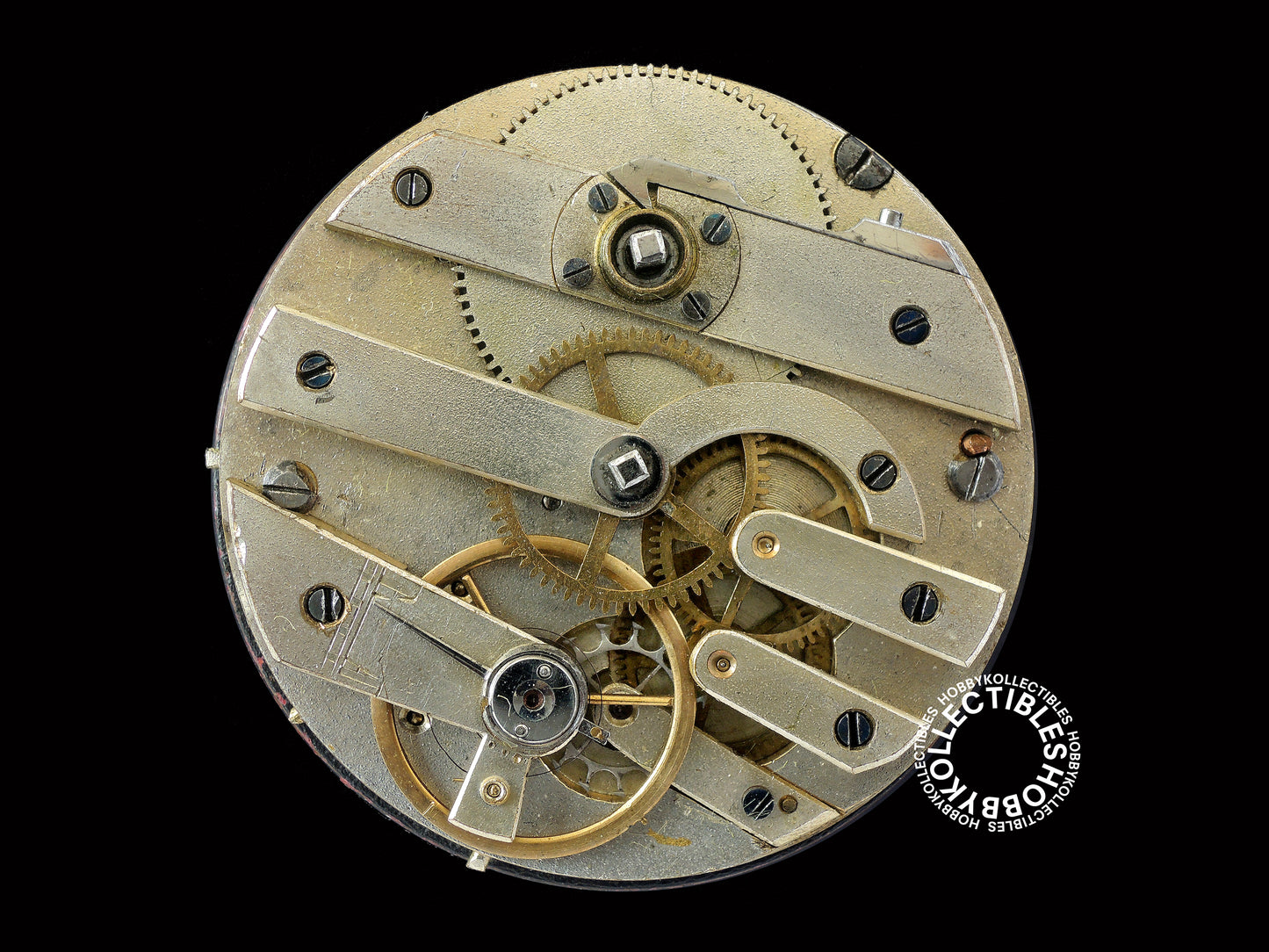 French Silver 2 Tone Open Face Cylinder Pocket Watch