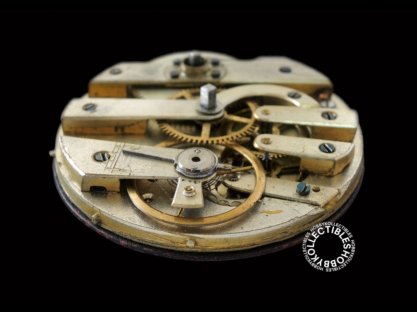 French Silver 2 Tone Open Face Cylinder Pocket Watch