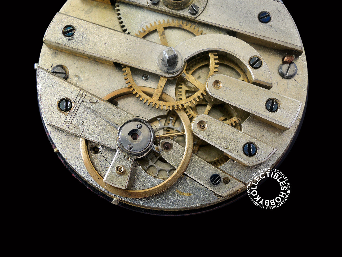 French Silver 2 Tone Open Face Cylinder Pocket Watch