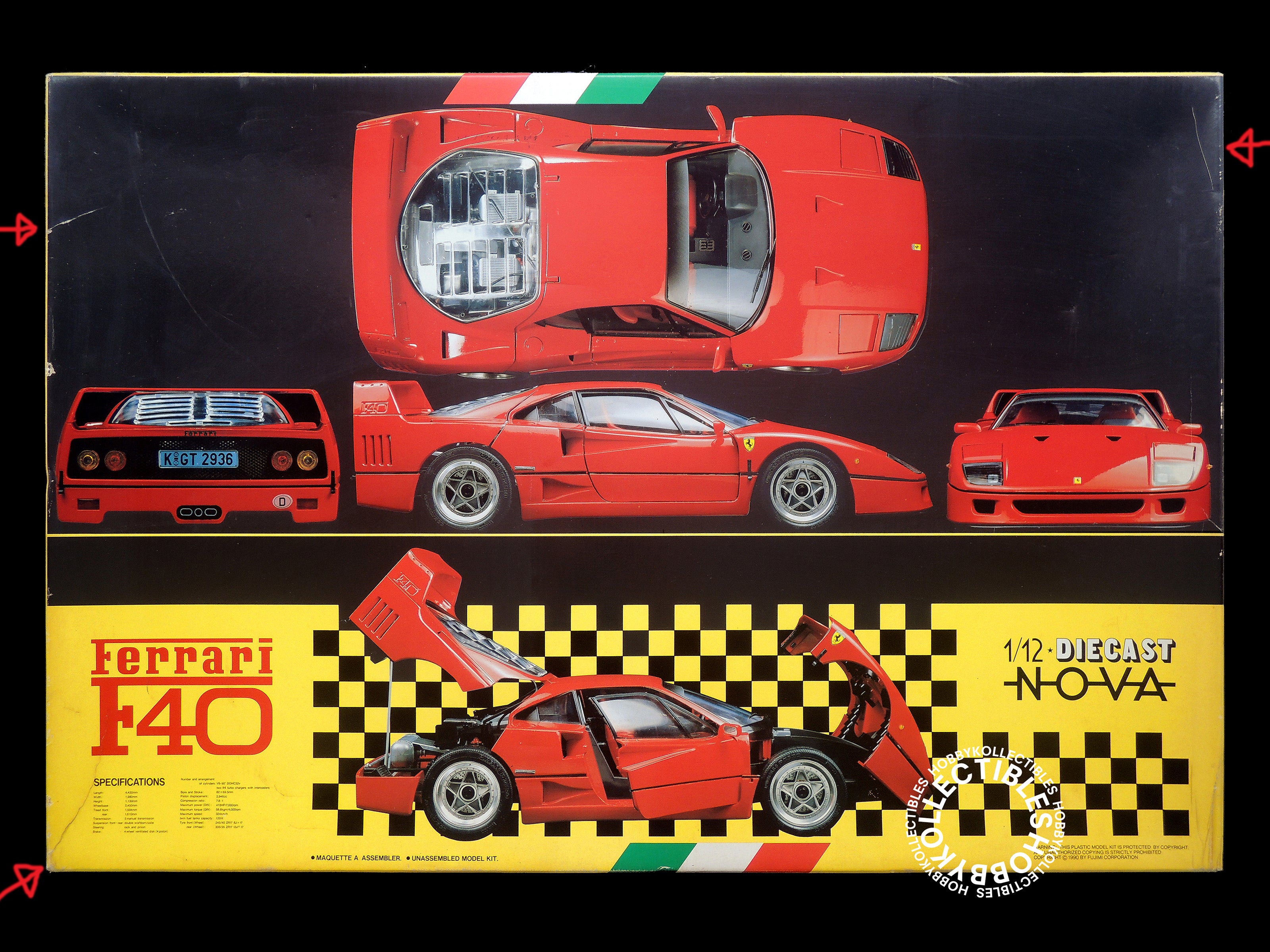 Fujimi Vintage NOVA 1/12 Ferrari F40 Diecast Metal/Plastic Model