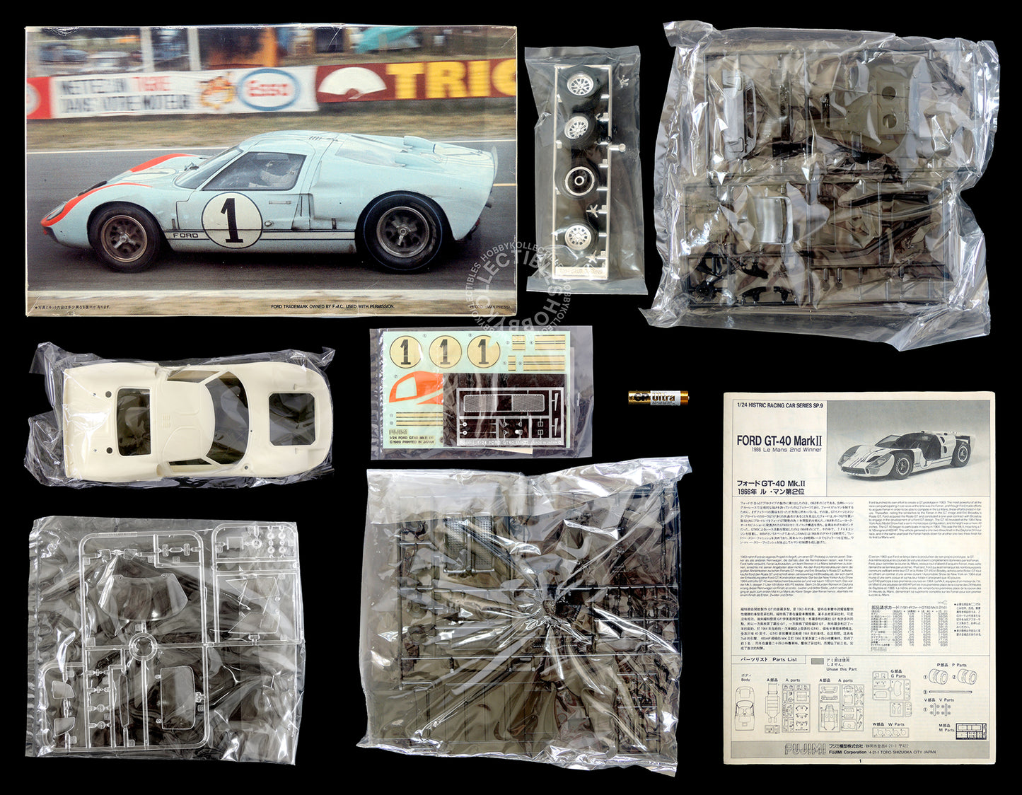 Fujimi 1/24 Ford GT40 Mark II 1966 Le Mans 24 Hour Race #1 Box Damaged