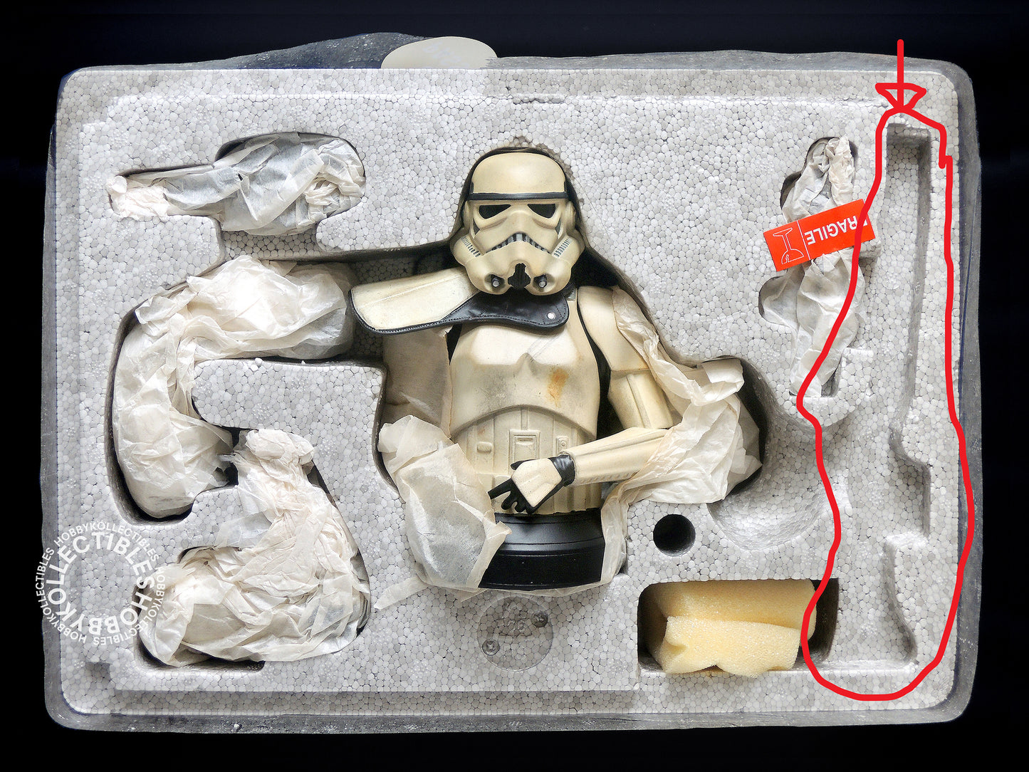 Gentle Giant Star Wars Sand Trooper Sergeant Mini Bust MISSING GUN! USED SOLD-AS-IS
