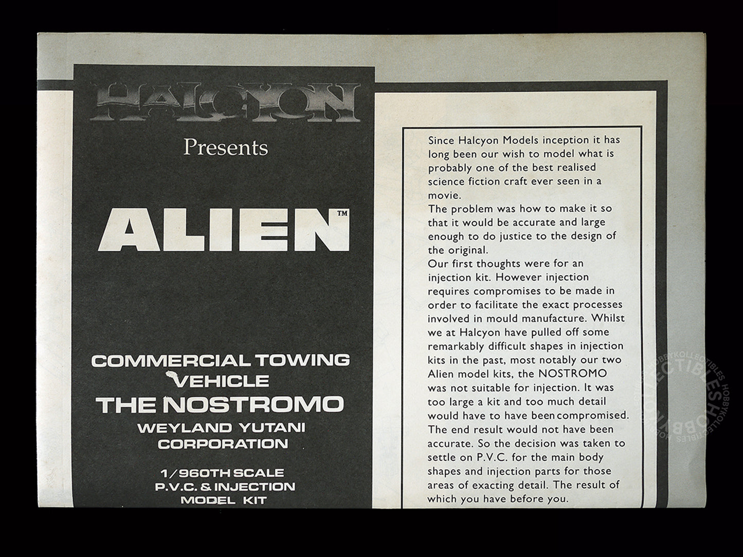 Halcyon Vintage 1/960 Alien Nostromo Collector Limited PVC Vinyl Model Kit