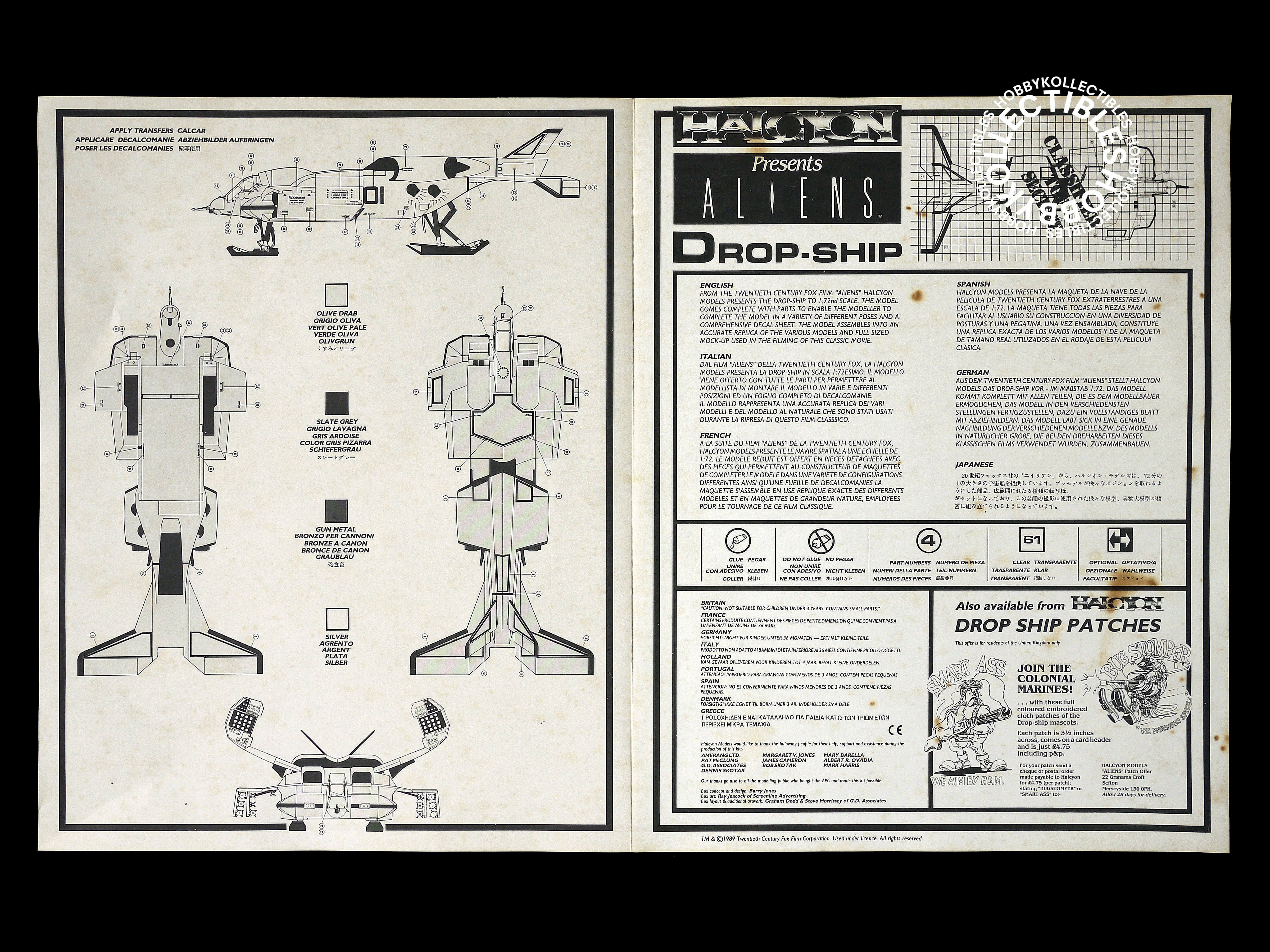 Halcyon Vintage Aliens 1/72 Drop Ship Plastic Model Kit
