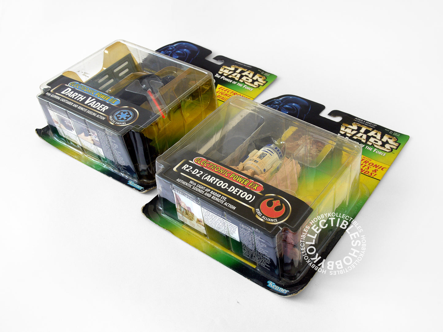Lot of 2 Kenner Star Wars Electronic Lights & Sound R2-D2 Darth Vader Lightsaber Action Figures