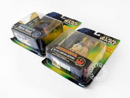 Lot of 2 Kenner Star Wars Electronic Lights & Sound R2-D2 Darth Vader Lightsaber Action Figures