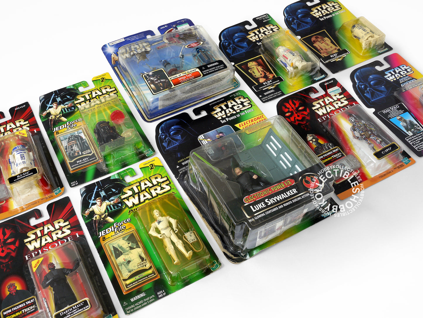 Lot (D) 0f 10 Star Wars Hasbro Kenner 3.5" C-3PO R2-D2 Jango Fett R2-Q5 K-3PO Action Figures