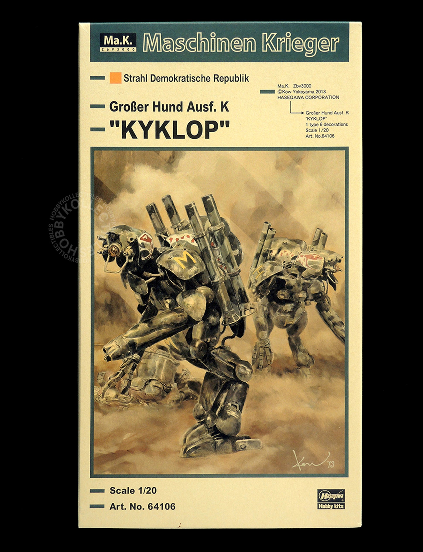 Hasegawa Ma.K SF3D 1/20 Großer Hund Ausf. K Kyklop #64106 Plastic Model Kit Maschinen Krieger