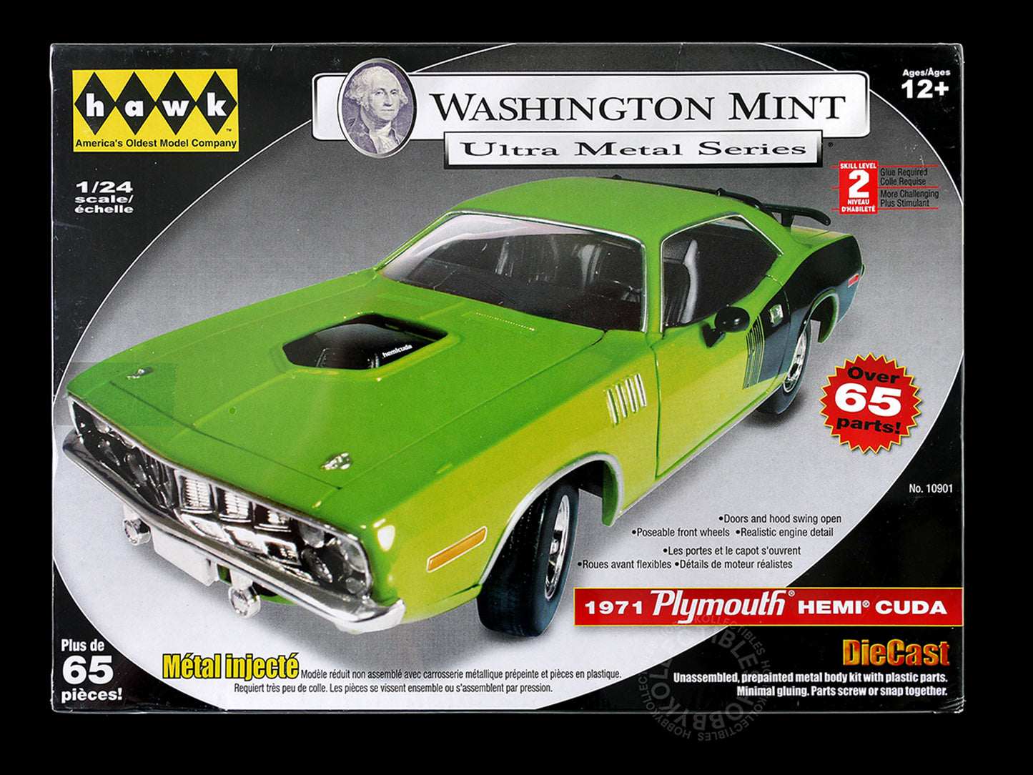 Hawk 1/24 Diecast 1971 Plymouth Hemi Cuda Washington Mint Ultra Metal Series Factory Sealed
