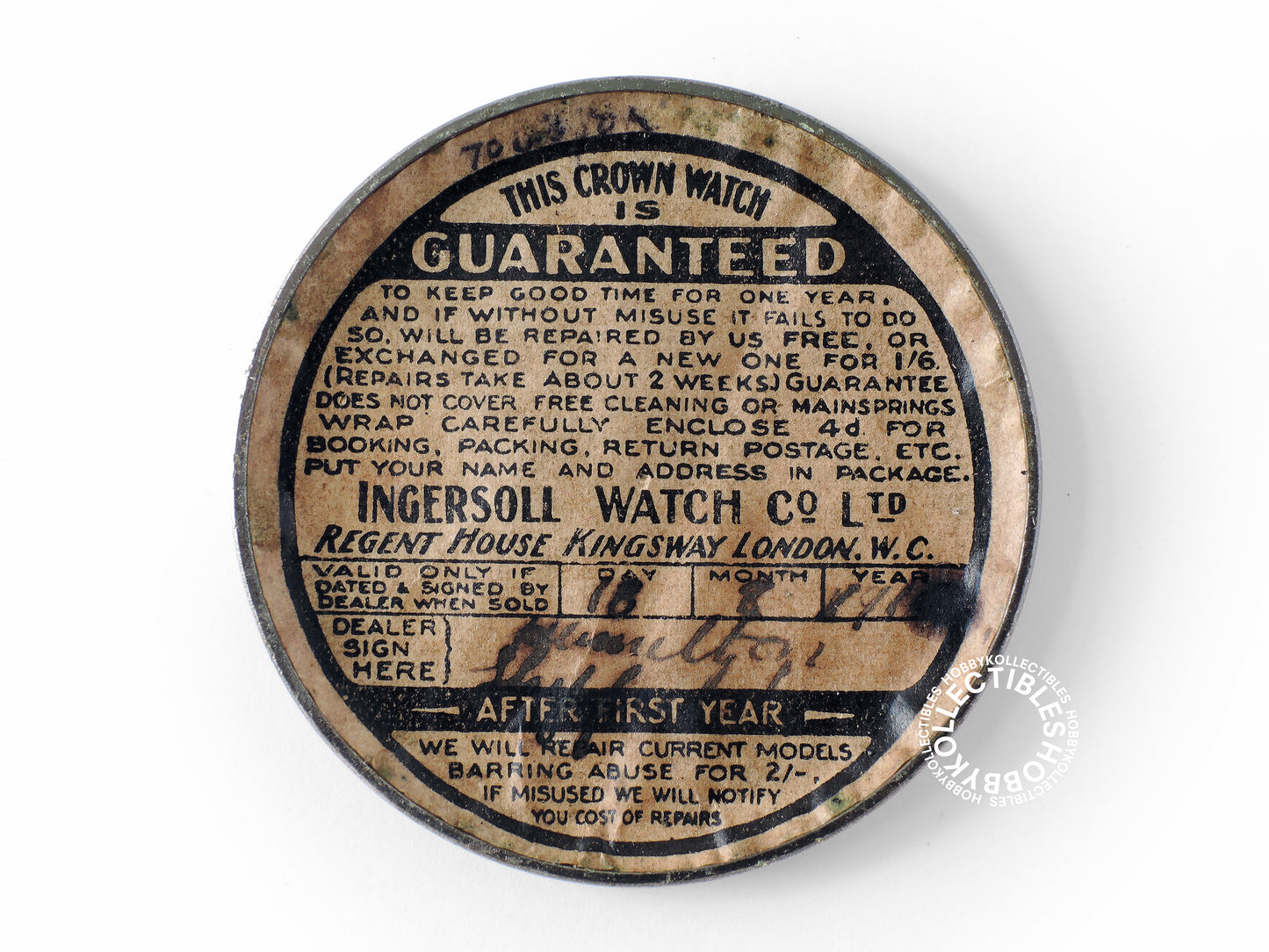 American Ingersoll Double Case Paper Dial Pin-Lever Pocket Watch Need Service
