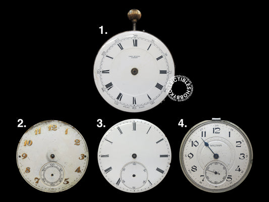 Lot of 4 Swiss Pocket Watch Lever Escapement Movt. for Parts