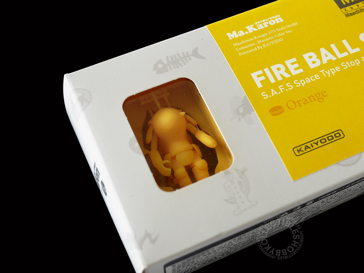 Kaiyodo Ma.K 1/72 scale Ma.Karon version SAFS kit Fire Ball SG Orange color close up view