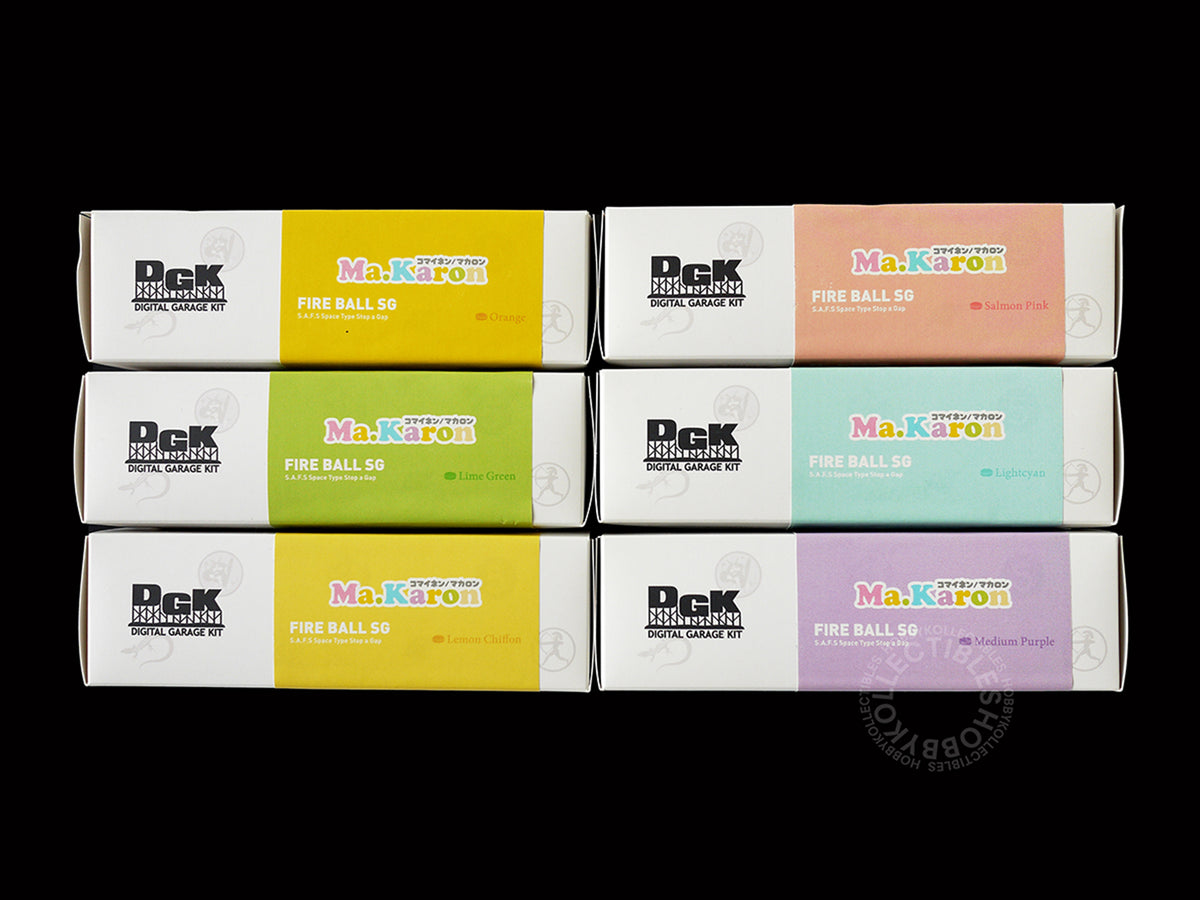 Kaiyodo Ma.K 1/72 scale Ma.Karon version SAFS kit six colourful box long side panel view