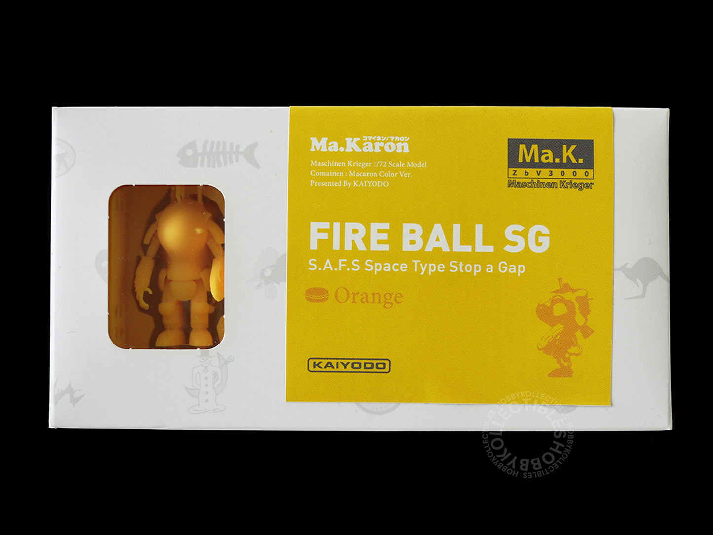Kaiyodo Ma.K 1/72 scale Ma.Karon version SAFS kit fireball SG Orange color front view
