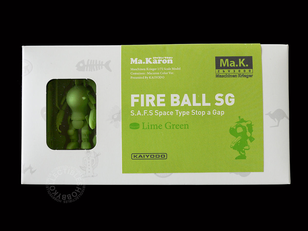 Kaiyodo Ma.K 1/72 scale Ma.Karon version SAFS kit Fire Ball SG Lime Green color front view