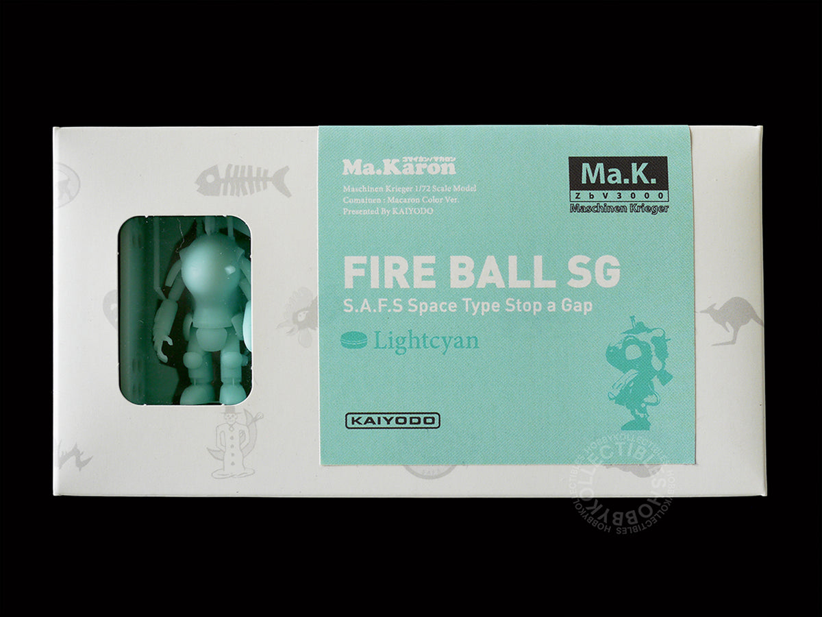 Kaiyodo Ma.K 1/72 scale Ma.Karon version SAFS kit Fire Ball SG Light Cyan color front view
