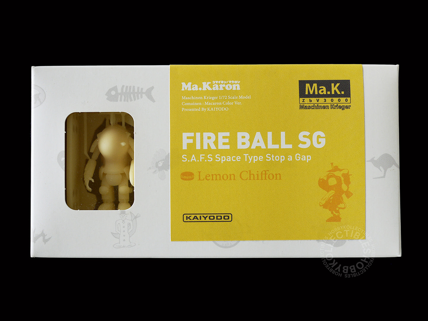 Kaiyodo Ma.K 1/72 scale Ma.Karon version SAFS kit Fire Ball SG Lemon Chifon color front view