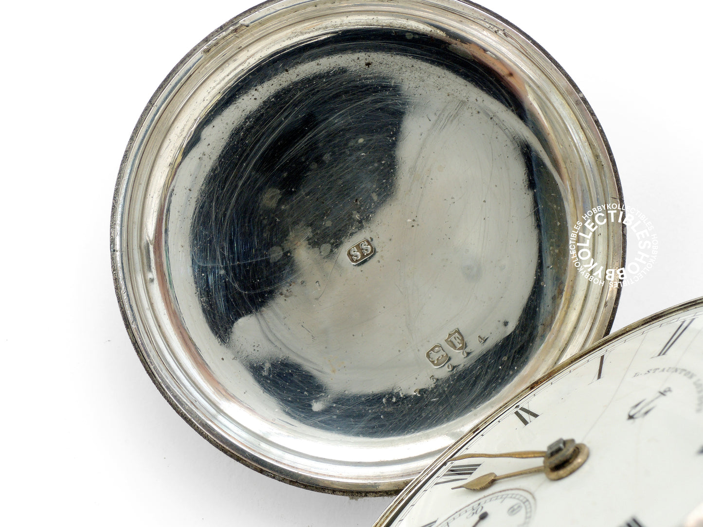 English Silver Hunter L.Staunton London Lever Pocket Watch