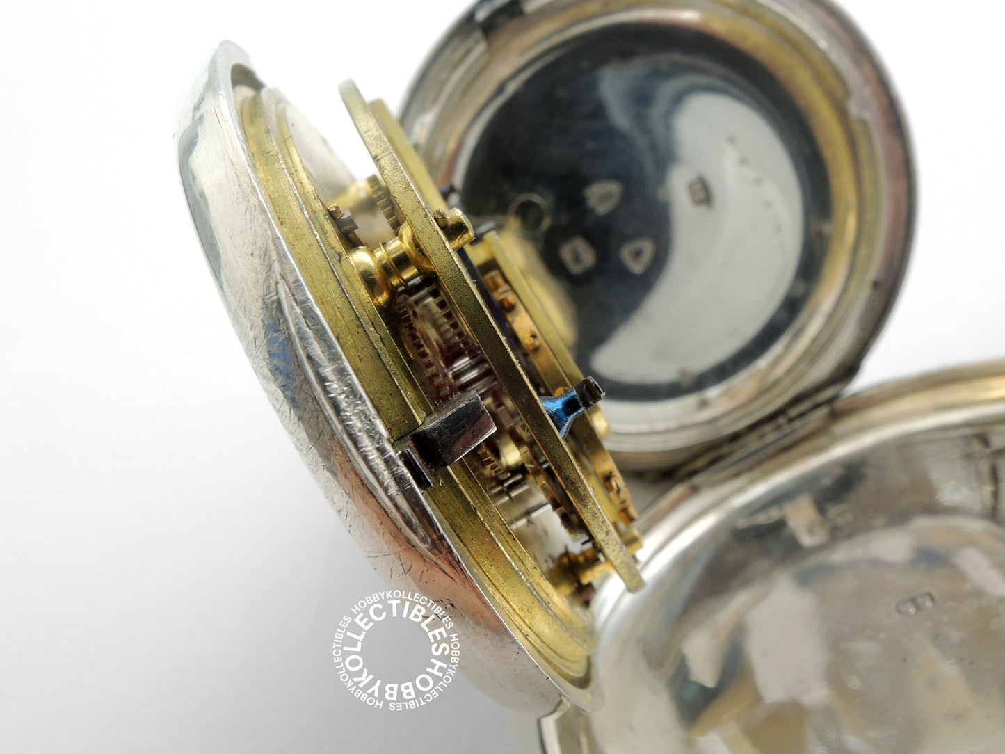 English Silver Hunter L.Staunton London Lever Pocket Watch