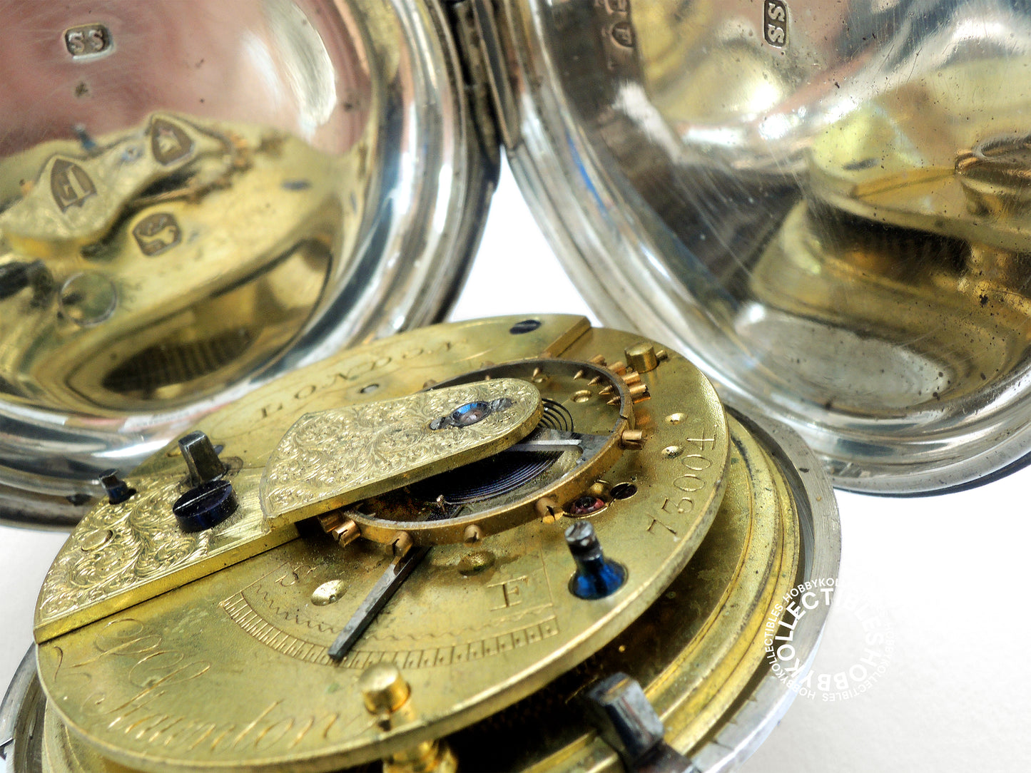 English Silver Hunter L.Staunton London Lever Pocket Watch