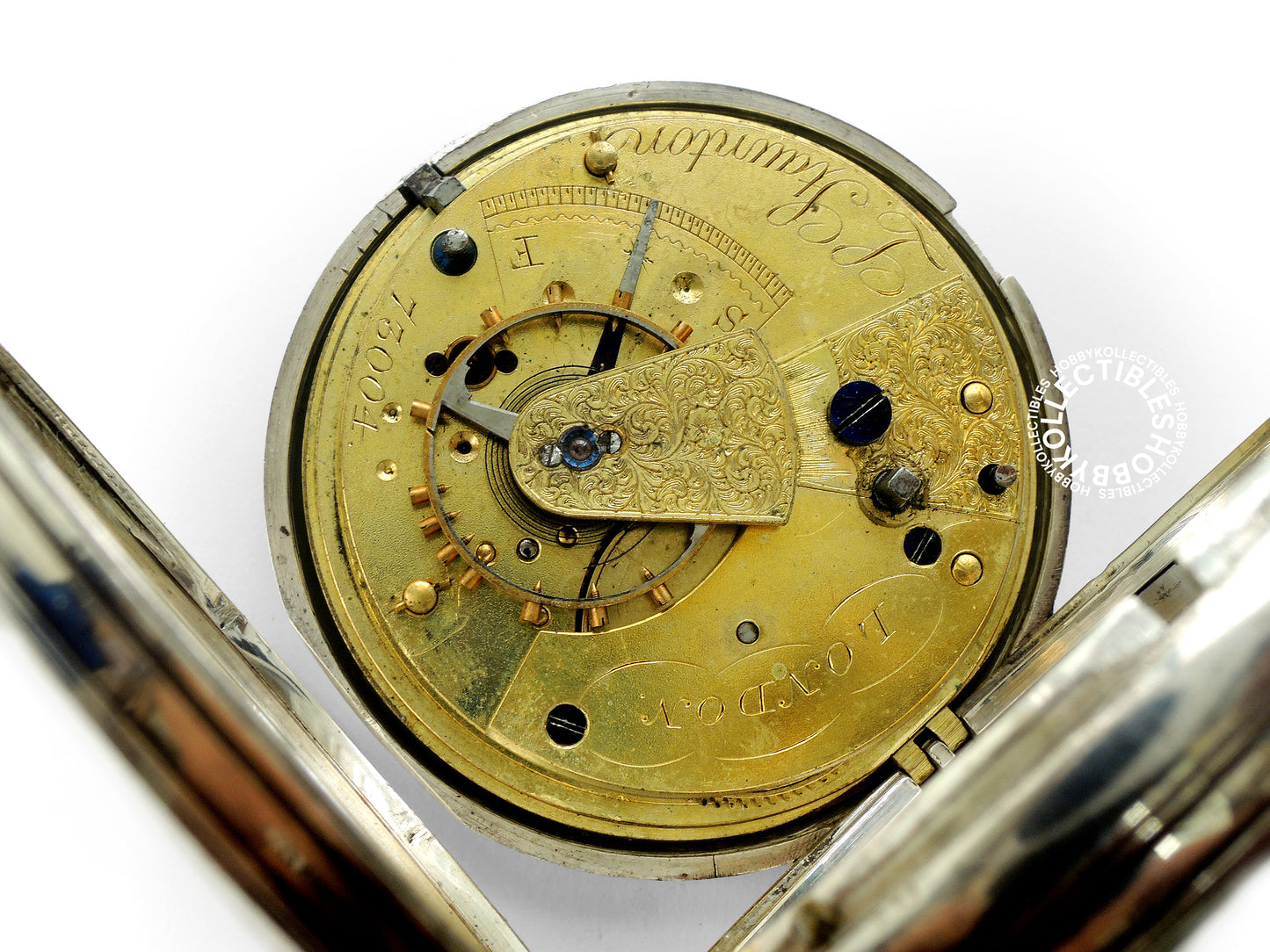 English Silver Hunter L.Staunton London Lever Pocket Watch