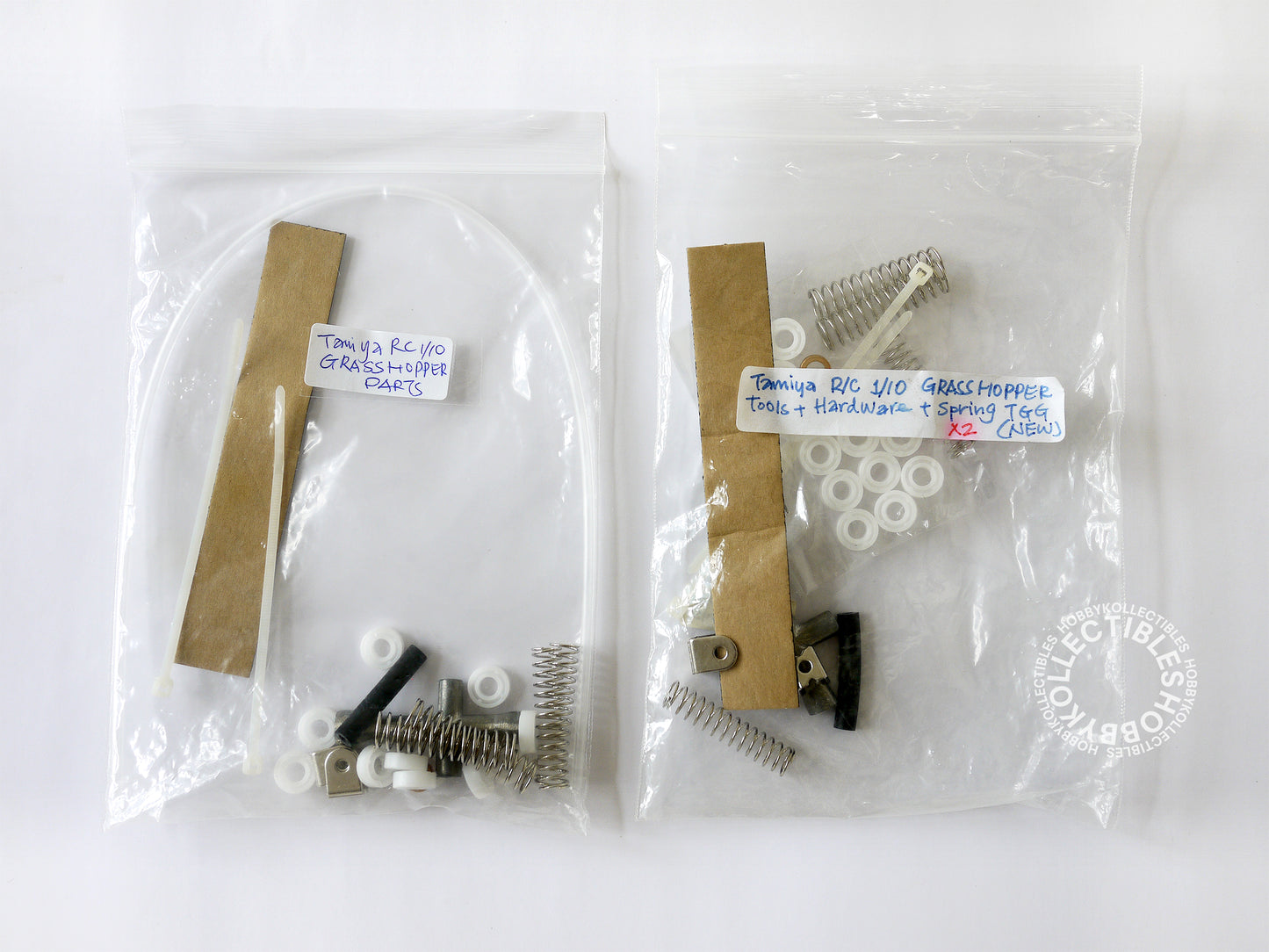 Lot(E) of Tamiya Vintage RC Tool Bag Parts 20 Bags Grasshopper Striker Blackfoot MISSING OIL GREASE