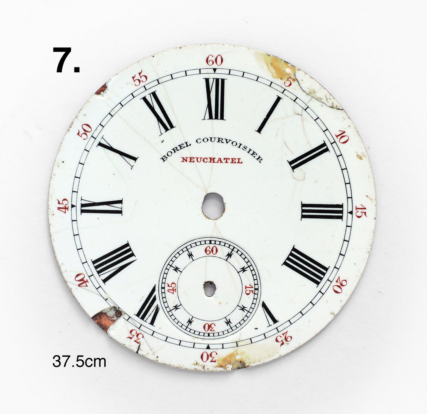 (B) Lot of 8 Pocket Watch Porcelain/Enamel/Metal Dial for Parts