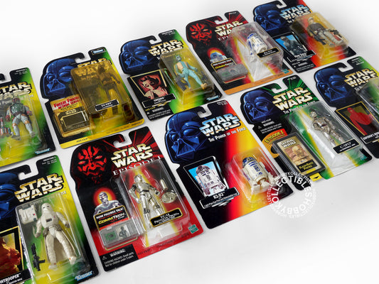 Lot (C) of 10 Star Wars Kenner Hasbro C-3PO TC-14 Boba Fett EV-9D9 R2-D2 Action Figures