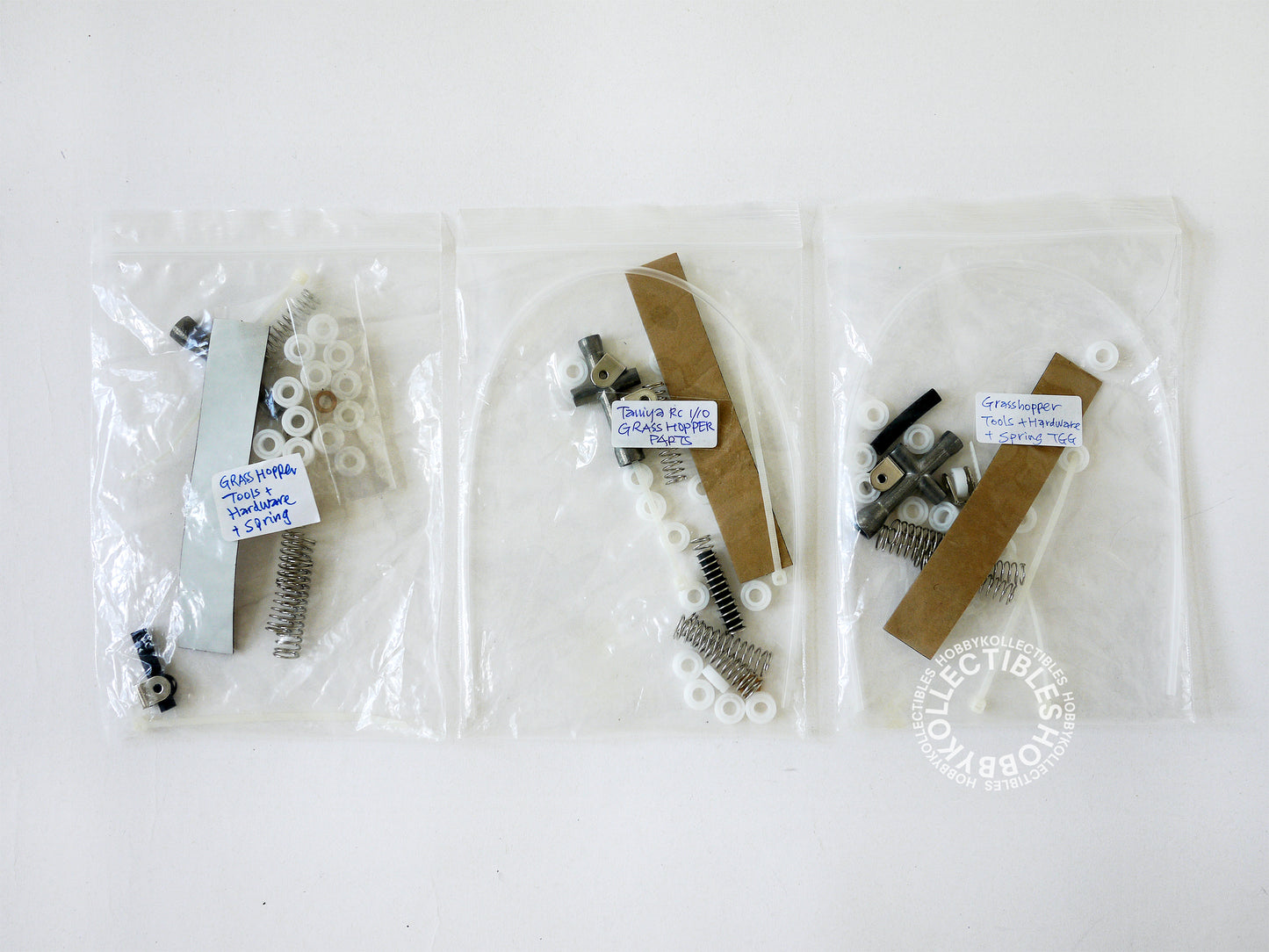 Lot(F) of Tamiya Vintage Various RC Tool Bag/Parts 19 Bags + MISC MISSING Grease/OIl