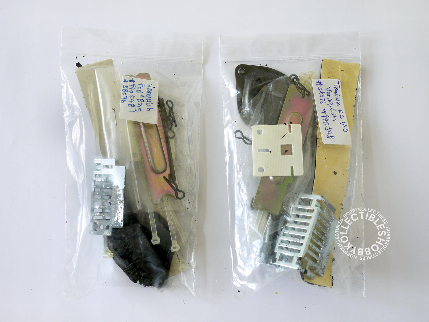 Lot(G) of Tamiya Vintage RC Tool Bag/Parts 19 Bag Wild One Striker MISSING Grease/Oil