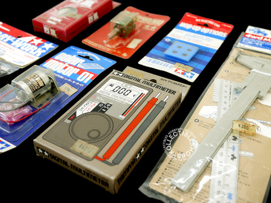 Lot(H) of Tamiya Vintage Digital Multimeter, Motors, bearings + Misc