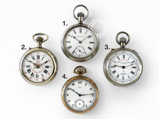 Lot of 4 Pocket Watch Waterbury Roskopf York Need Repair/for Parts