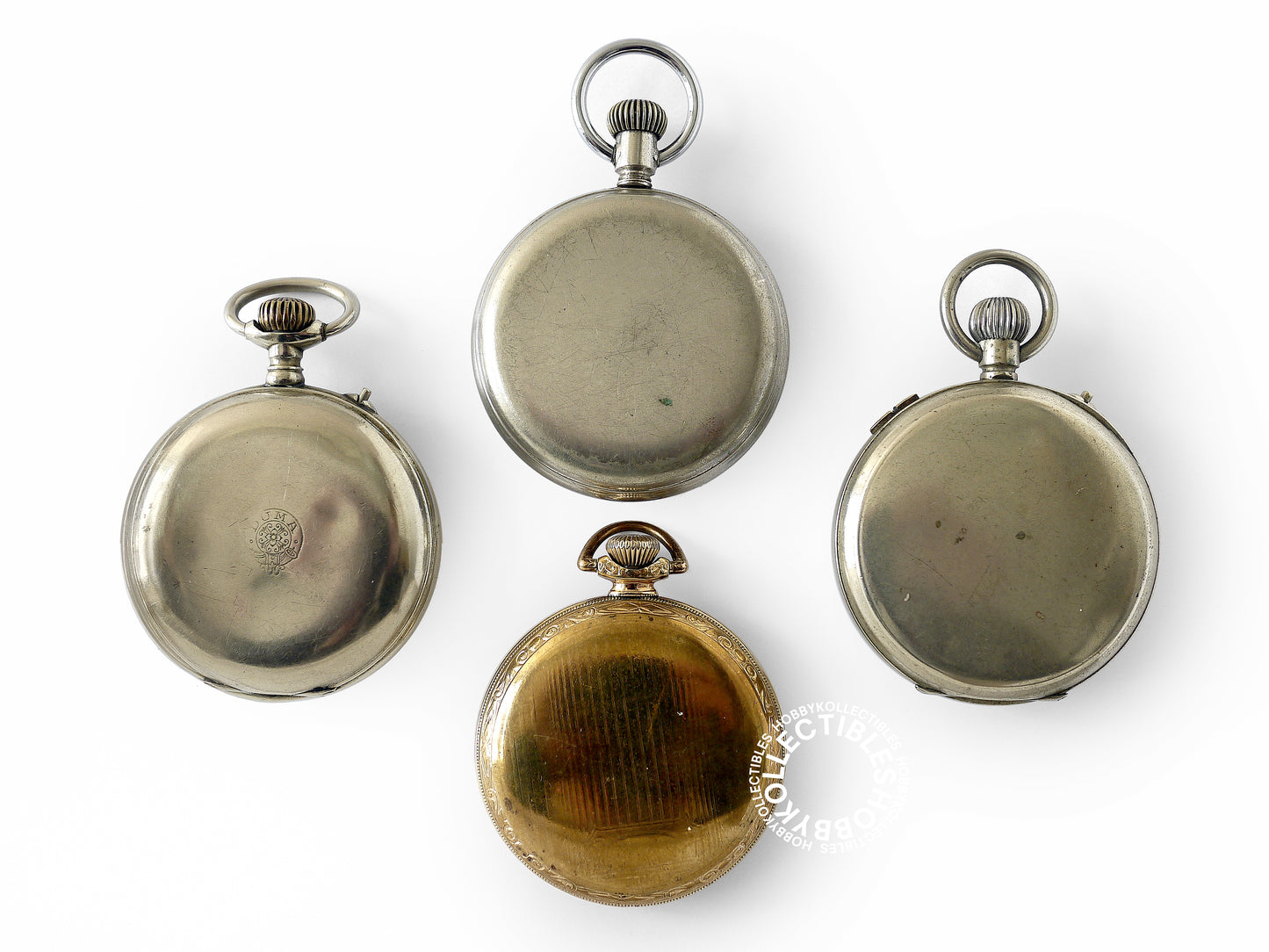 Lot of 4 Pocket Watch Waterbury Roskopf York Need Repair/for Parts