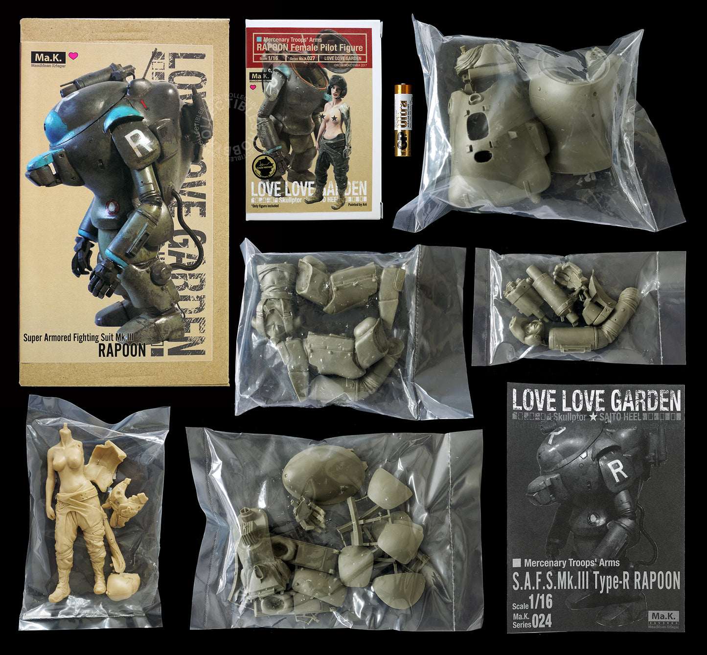 Ma.K Love Love Garden SF3D 1/16 SAFS MK.III Rapoon & Female Pilot Resin Model Kit Ma.K024