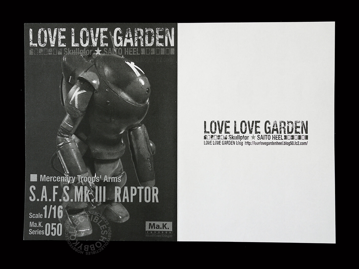Ma.K Love Love Garden SF3D 1/16 SAFS MK.III Raptor & Female Pilot Resin Model Kit