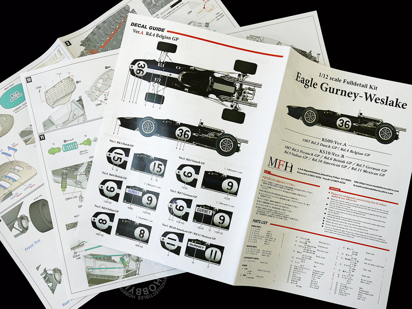 MFH 1/12 Eagle Gurney-Weslake F1 Racing ver.A K509 Full Detail Kit