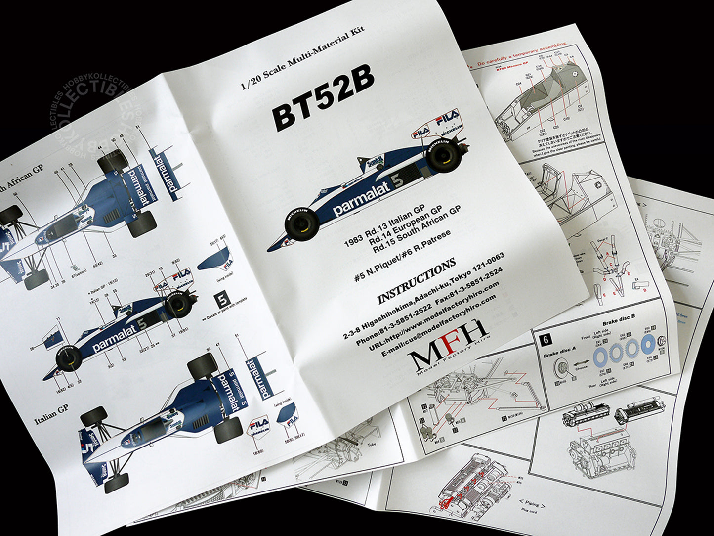 (SOLD) MFH 1/20 F1 Brabham BT52B w/ Test Driver Resin & Metal Model Kit K284