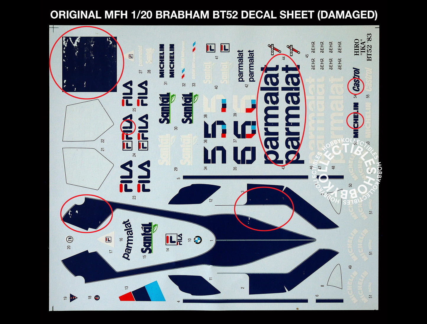 MFH Model Factory Hiro 1/20 Brabham BT52 Metal Kit INCOMPLETE - DECAL DAMAGE / 1 PART MISSING