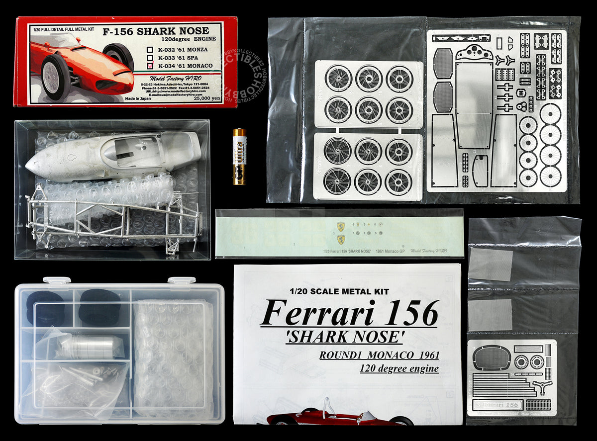 MFH 1/20 Ferrari 156 Shark Nose 120 degree Engine F1 Racing Full Detail Model Kit K034