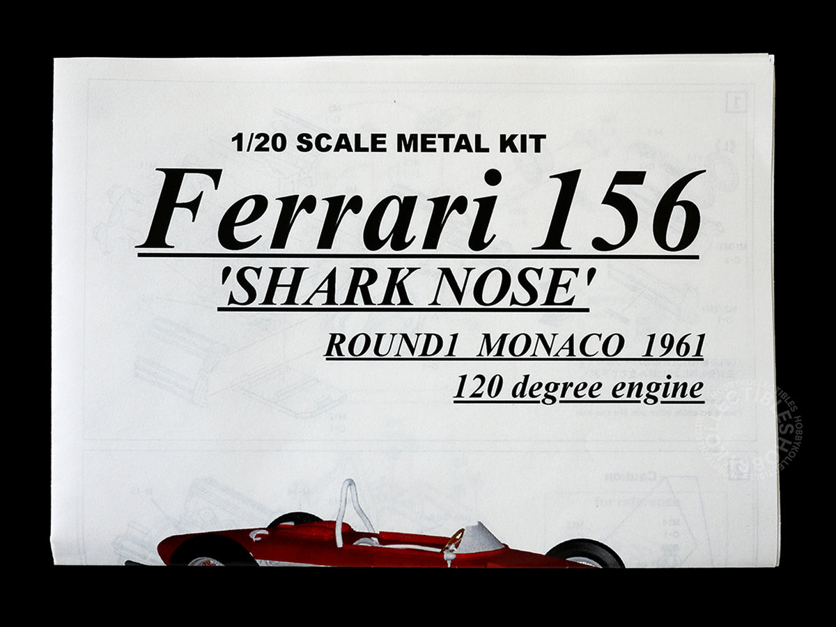 MFH 1/20 Ferrari 156 Shark Nose 120 degree Engine F1 Racing Full Detail Model Kit K034