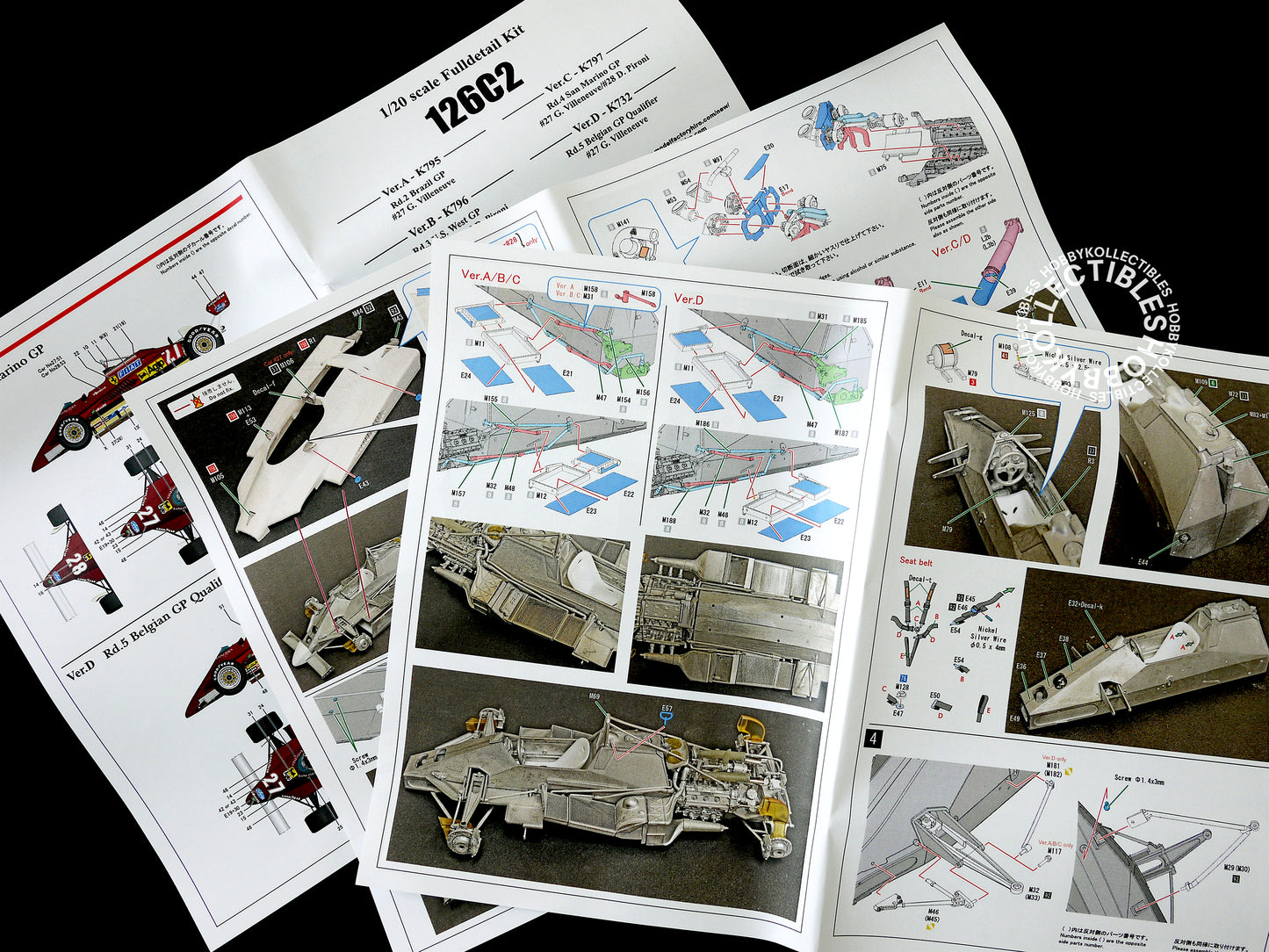 MFH 1/20 Ferrari 126C2 ver.B US GP F1 Racing Full Detail Model Kit K796