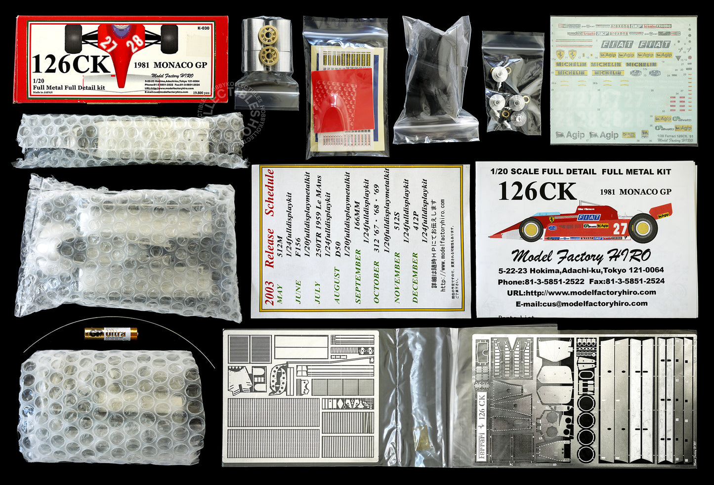 MFH 1/20 Ferrari 126CK F1 Full Detail Metal Model Kit K030