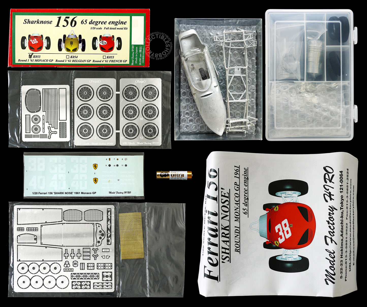 (SOLD) MFH 1/20 Ferrari 156 Shark Nose F1 Racing Full Detail Model Kit K053