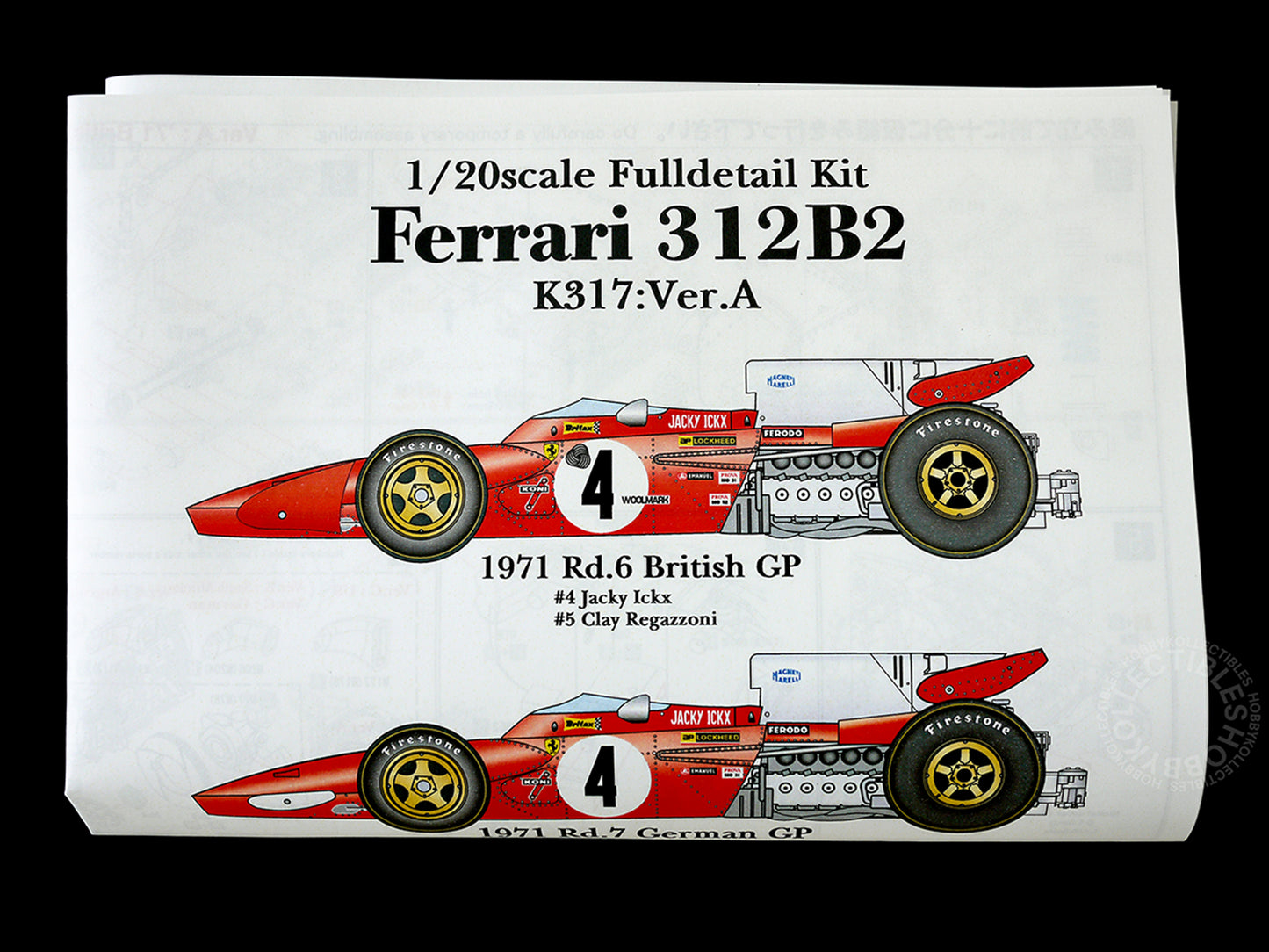MFH 1/20 Ferrari 312B2 F1 Racing Full Detail Model Kit ver.A K317