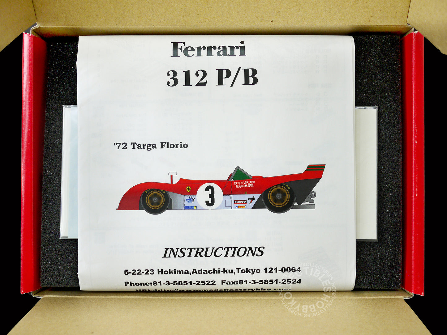 MFH Model Factory Hiro 1/24 Ferrari 312 PB Targa Florio K-180 Metal & Resin Model Kit