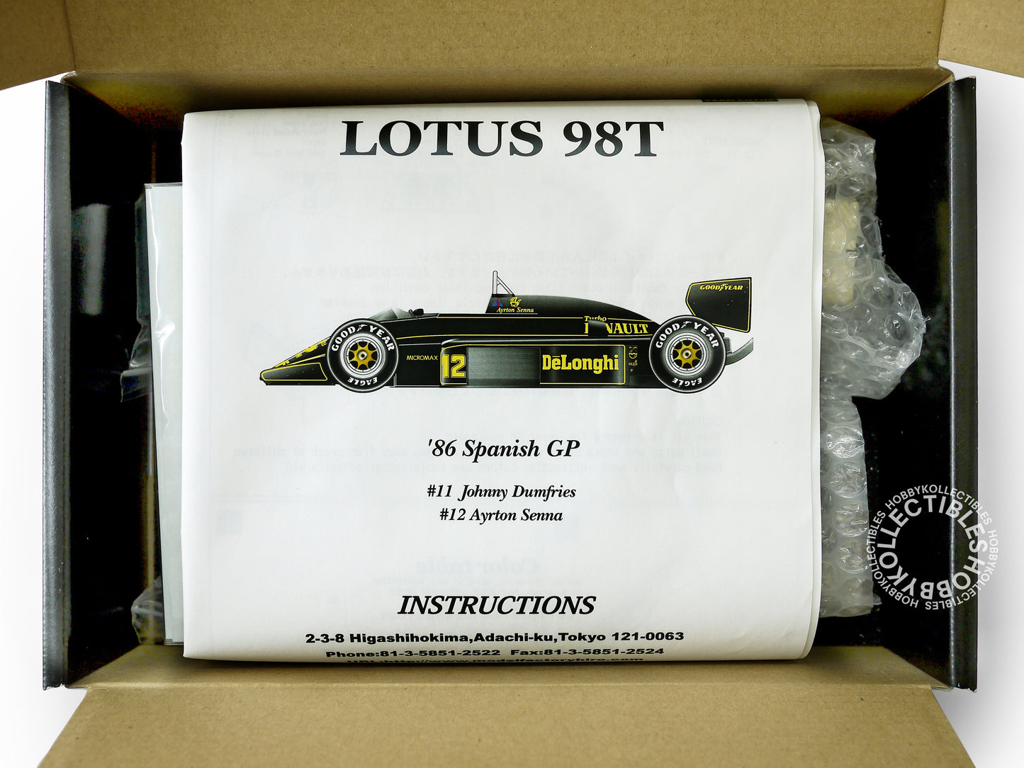 MFH 1/20 Lotus 98T F1 Racing Engineless/Proportion Model Kit K-262