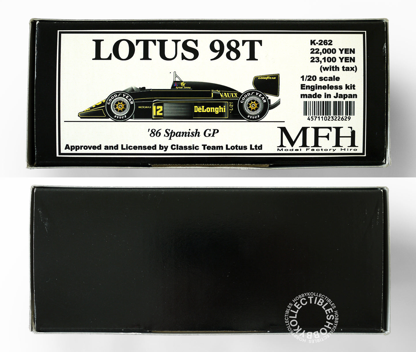MFH 1/20 Lotus 98T F1 Racing Engineless/Proportion Model Kit K-262