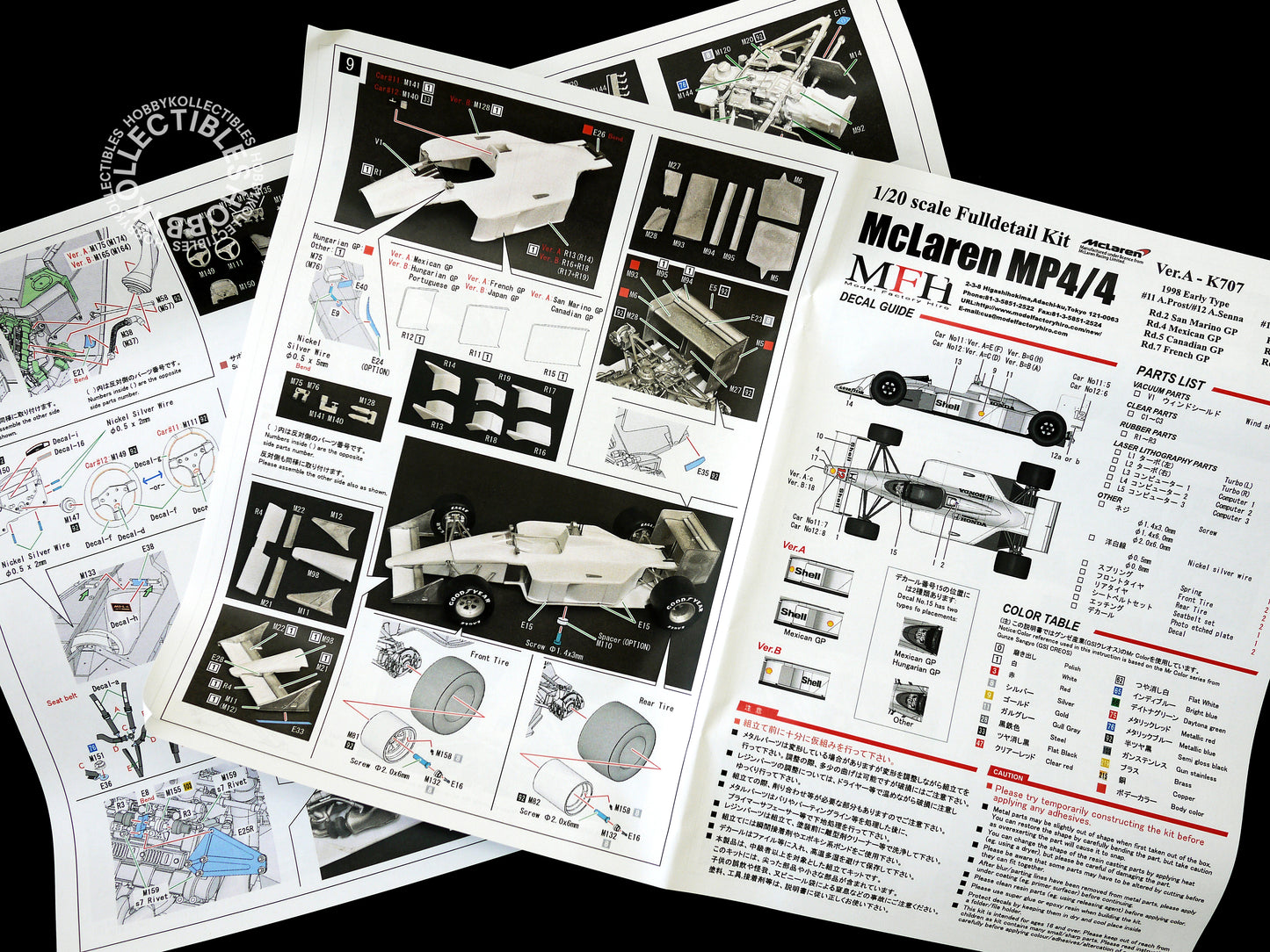 MFH 1/20 McLaren MP4/4 F1 Racing Full Detail Model Kit K-708